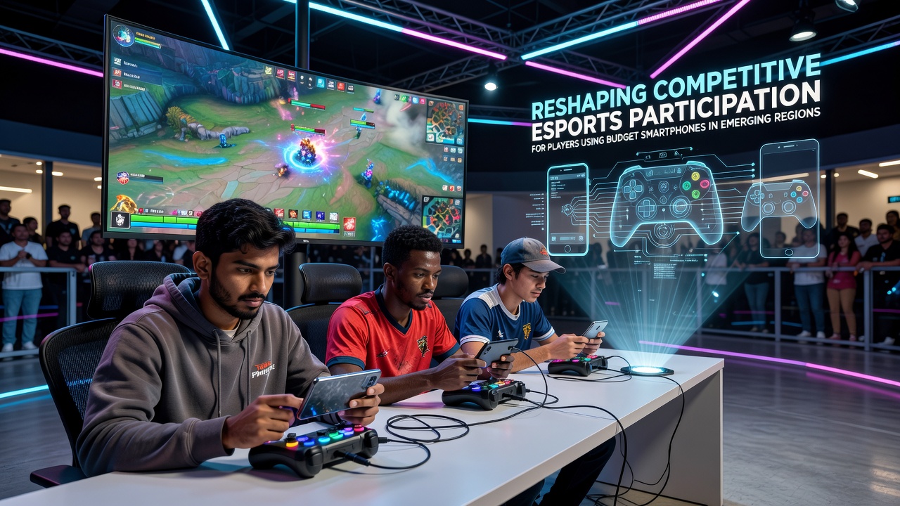 Budget smartphone users in an emerging region participating in esports tournaments via cross-device input mapping on basic devices