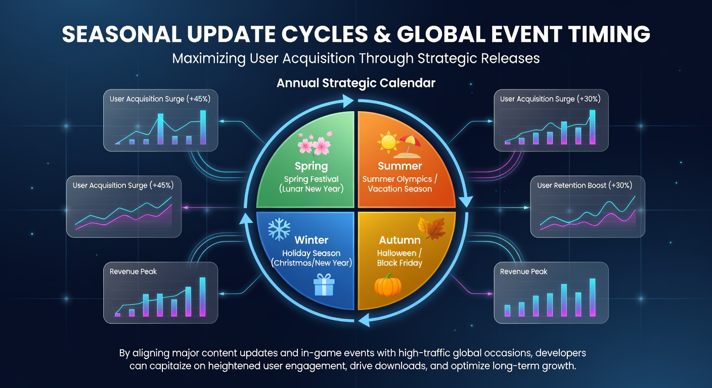 Mobile game developers reviewing seasonal event calendars and global holiday timelines on multiple screens